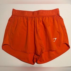 Gymshark Orange Logo Waistband Shorts Size Medium